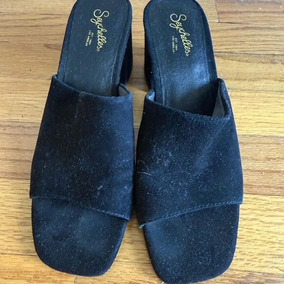 Seychelles Black Velvet Slip-On Mules – Size 7 - Picture 2 of 7